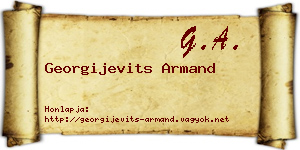 Georgijevits Armand névjegykártya